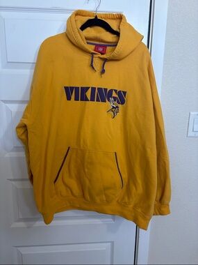 NFL Gold Hoodie with Purple Vikings Logo - Men's Pullover